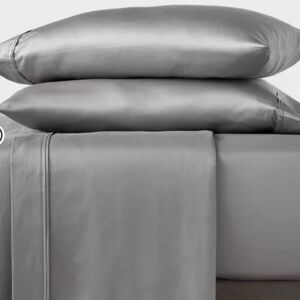 400 Thread Count Performance Flat Sheet - Threshold Classic Gray